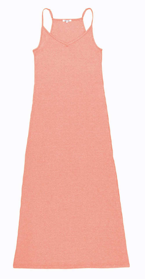 Dlhé ružové letné šaty s tílkovým horným dielom