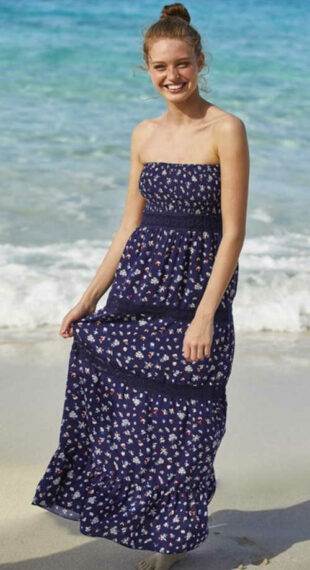 Dlhé pohodlné plážové šaty s odnímateľnými ramienkami