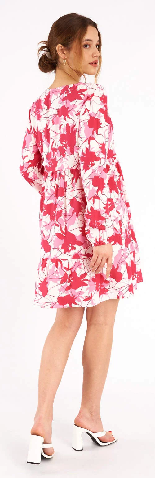 Ružové kvetinové šaty na leto